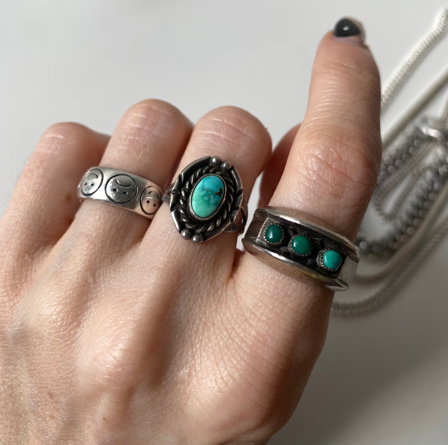 Size 6 sterling turquoise ring