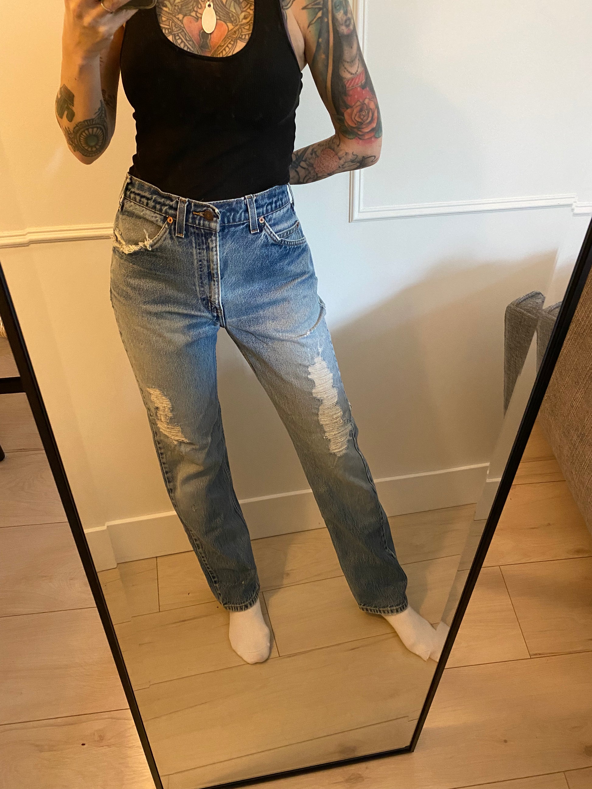 Levis 505 mom jeans deals